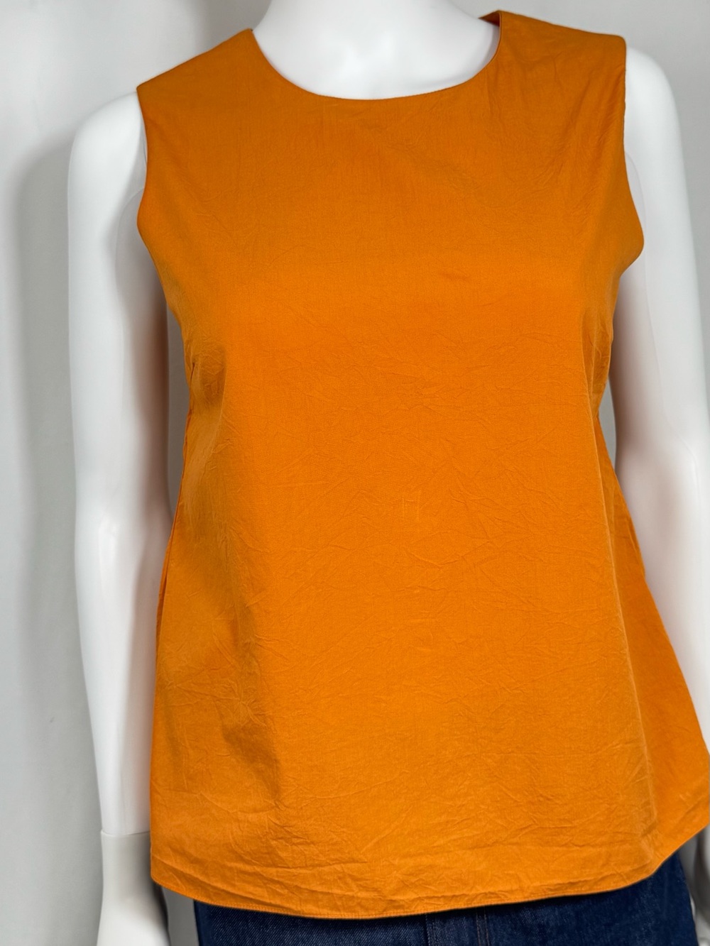 Harvey Faircloth Orange Cutout Tie-Back Cotton Blouse Shell Size 6